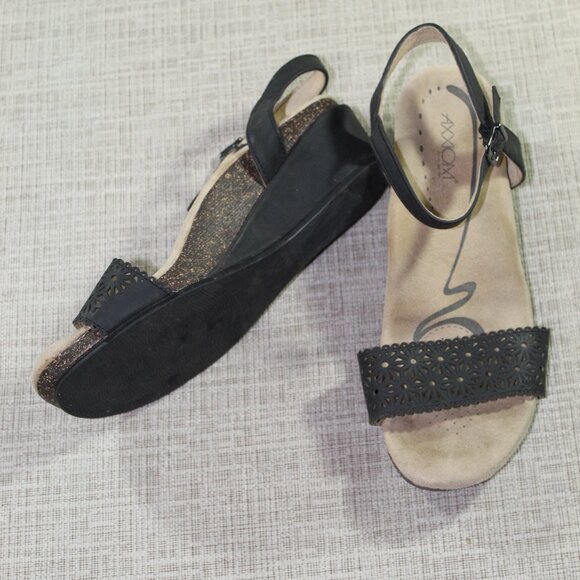 Axxiom Black Wedge Sandals Size: 7M - Picture 1 of 6